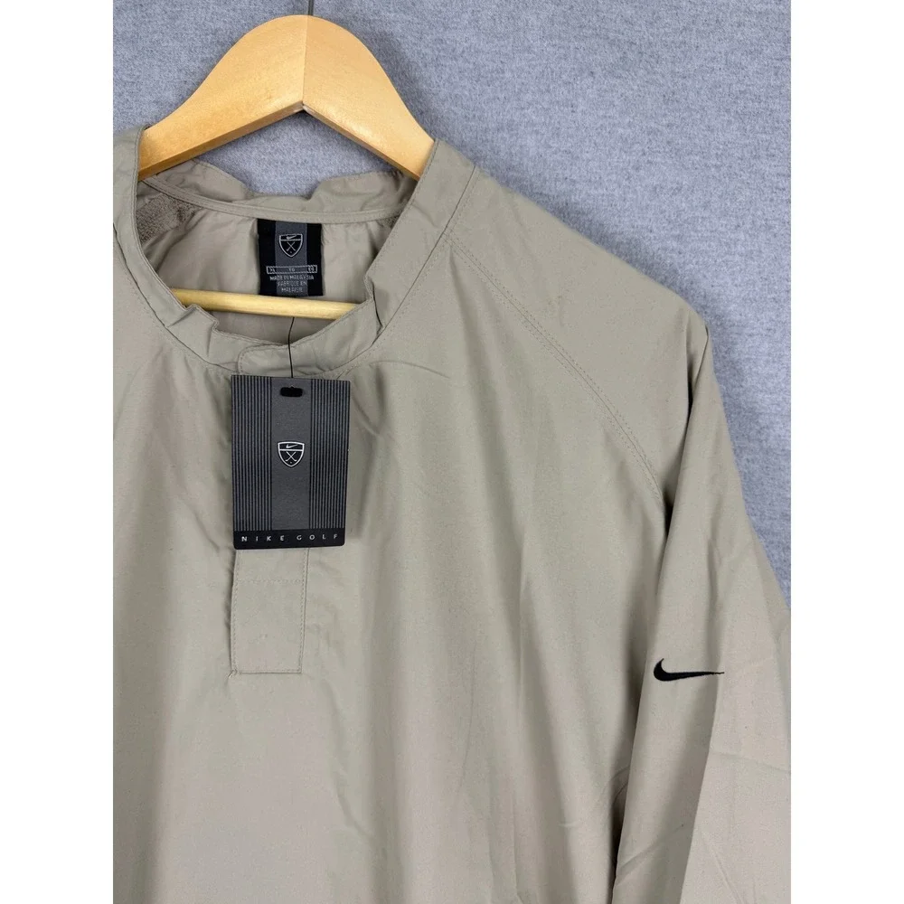 Nike Golf Mens Tan Khaki Windbreaker Pullover‎ Jacket 180057 XL NWT